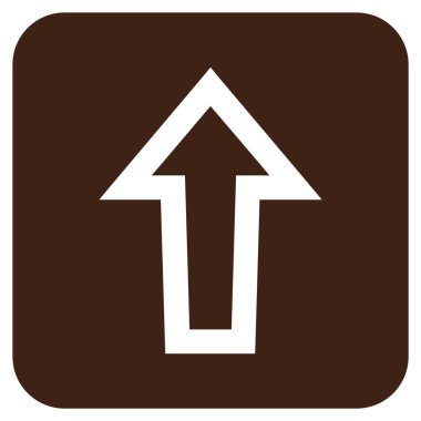 Düz yukarı ok vektör simgesi kare