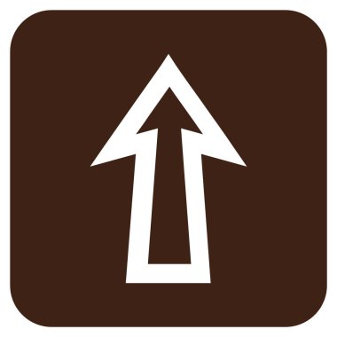 Düz yukarı ok vektör simgesi kare