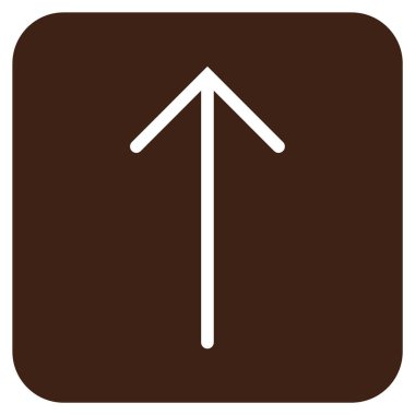 Düz yukarı ok vektör simgesi kare