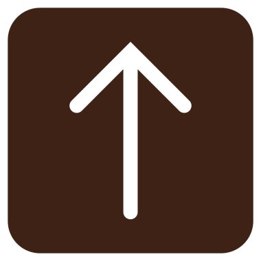 Düz yukarı ok vektör simgesi kare