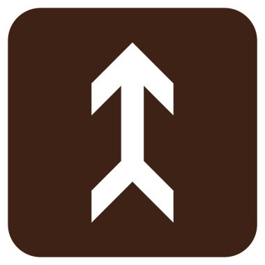 Düz yukarı ok vektör simgesi kare