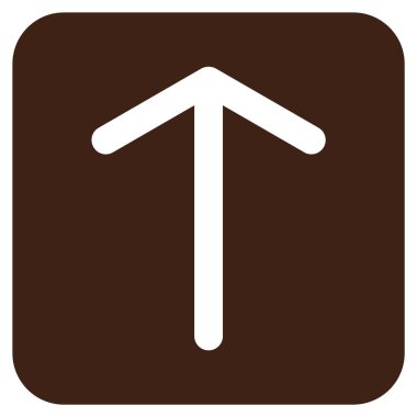 Düz yukarı ok vektör simgesi kare