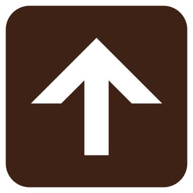 Düz yukarı ok vektör simgesi kare