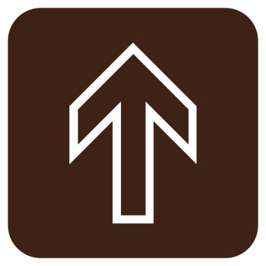 Düz yukarı ok vektör simgesi kare