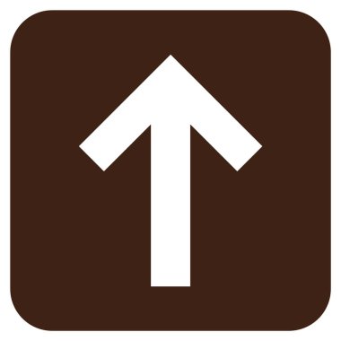 Düz yukarı ok vektör simgesi kare