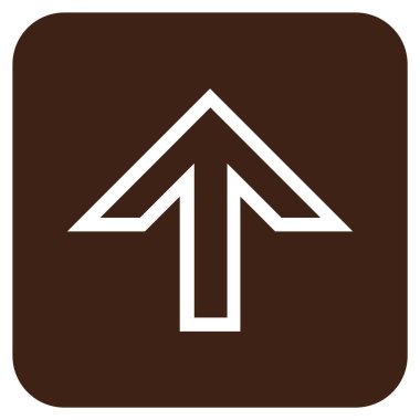 Düz yukarı ok vektör simgesi kare