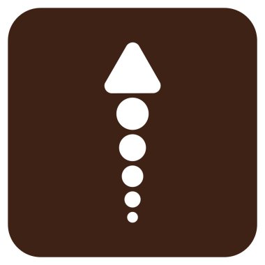 Düz yukarı ok vektör simgesi kare