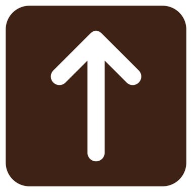 Düz yukarı ok vektör simgesi kare