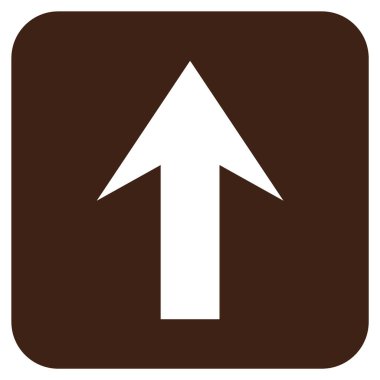 Düz yukarı ok vektör simgesi kare