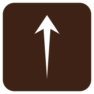 Düz yukarı ok vektör simgesi kare