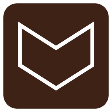 Vektör simge düz aşağı ok ucu kare