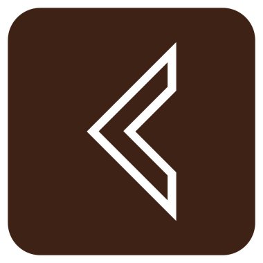 Vektör simge düz sol ok ucu kare