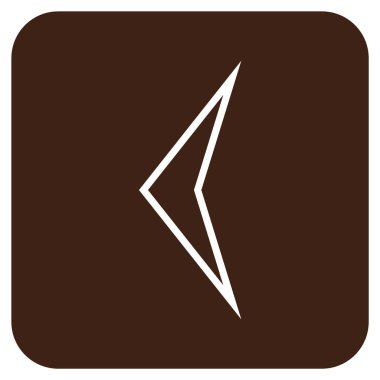 Vektör simge düz sol ok ucu kare