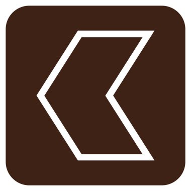 Vektör simge düz sol ok ucu kare