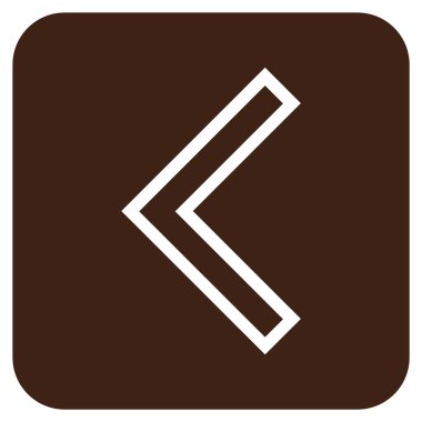 Vektör simge düz sol ok ucu kare