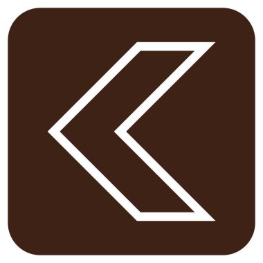 Vektör simge düz sol ok ucu kare