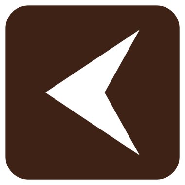 Vektör simge düz sol ok ucu kare