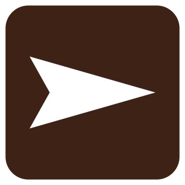 Ok ucu değil düz vektör simgesi kare