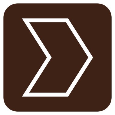 Ok ucu değil düz vektör simgesi kare