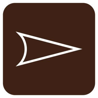 Ok ucu değil düz vektör simgesi kare