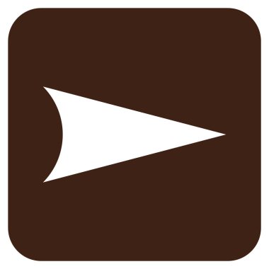 Ok ucu değil düz vektör simgesi kare