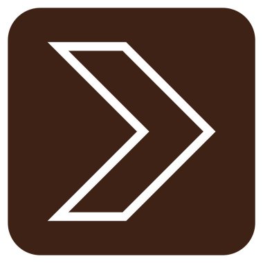 Ok ucu değil düz vektör simgesi kare