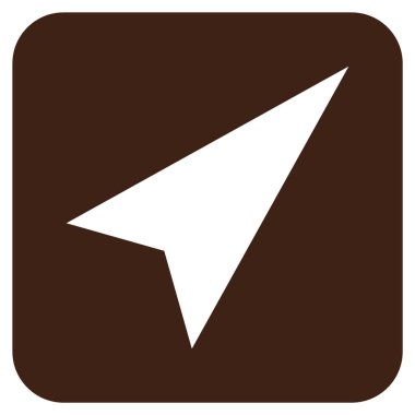 Ok ucu sağ yukarı düz kare vektör simgesi