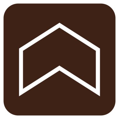 Vektör simge düz yukarı ok ucu kare