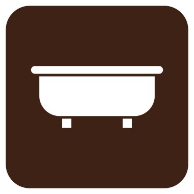 Küvet düz kare vektör simgesi