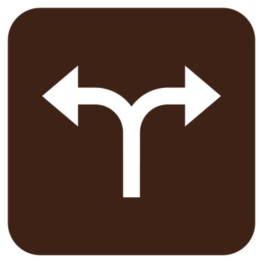 Bifurkasyon oklar sol düz kare vektör simgesi sağ