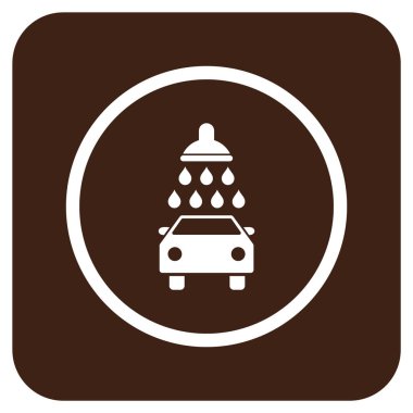 Araba duş düz kare vektör simgesi