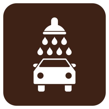 Araba duş düz kare vektör simgesi