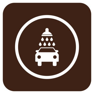 Oto yıkama düz kare vektör simgesi