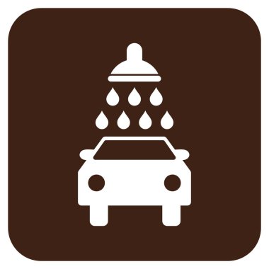 Oto yıkama düz kare vektör simgesi