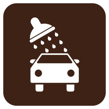 Oto yıkama düz kare vektör simgesi