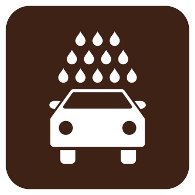 Oto yıkama düz kare vektör simgesi