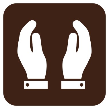 Bakım el düz kare vektör simgesi