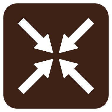 Merkezi oklar düz kare vektör simgesi