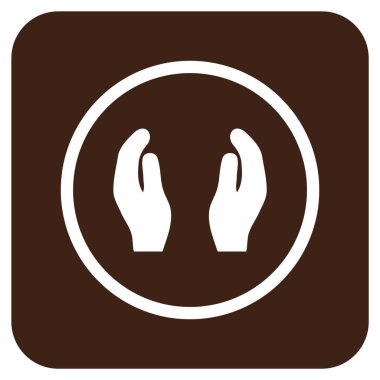 Bakım el düz kare vektör simgesi