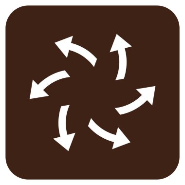 Santrifüj oklar düz kare vektör simgesi