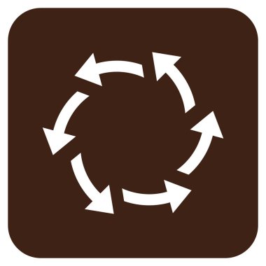 Santrifüj oklar düz kare vektör simgesi