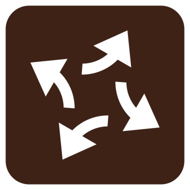 Santrifüj oklar düz kare vektör simgesi