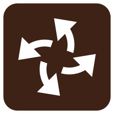 Santrifüj oklar düz kare vektör simgesi