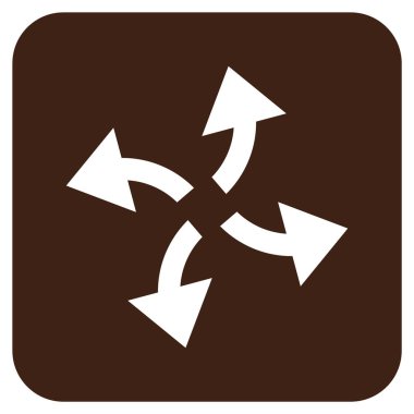 Santrifüj oklar düz kare vektör simgesi