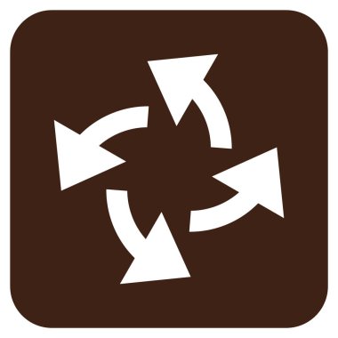 Santrifüj oklar düz kare vektör simgesi