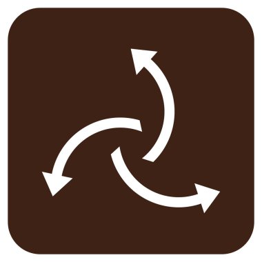 Santrifüj oklar düz kare vektör simgesi