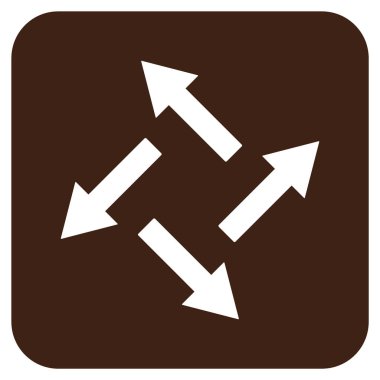 Santrifüj oklar düz kare vektör simgesi