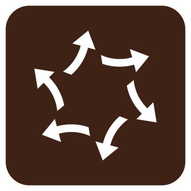 Santrifüj oklar düz kare vektör simgesi