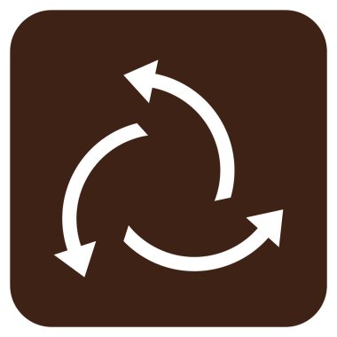 Santrifüj oklar düz kare vektör simgesi