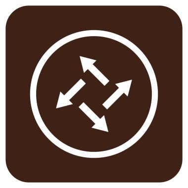 Santrifüj oklar düz kare vektör simgesi